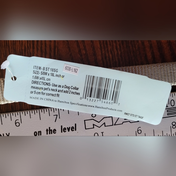 2 /$15 New Hamilton Nylon Dog Collar with metal buckle Sz 18 Sage - Picture 5 of 7